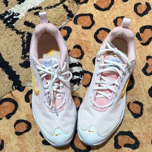 Nike White & Pink Sneakers with Yellow Swoosh